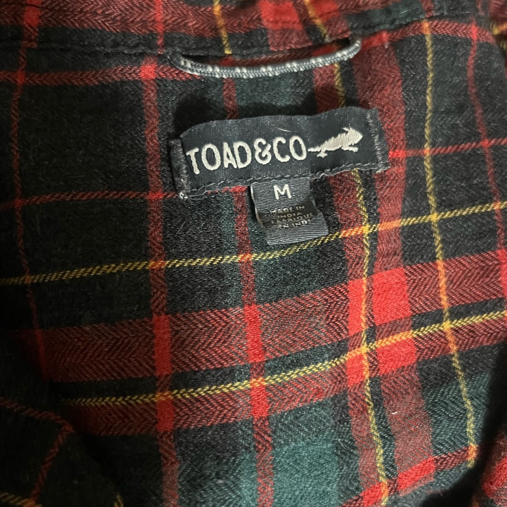Toad&Co Red and Green Plaid Shirt